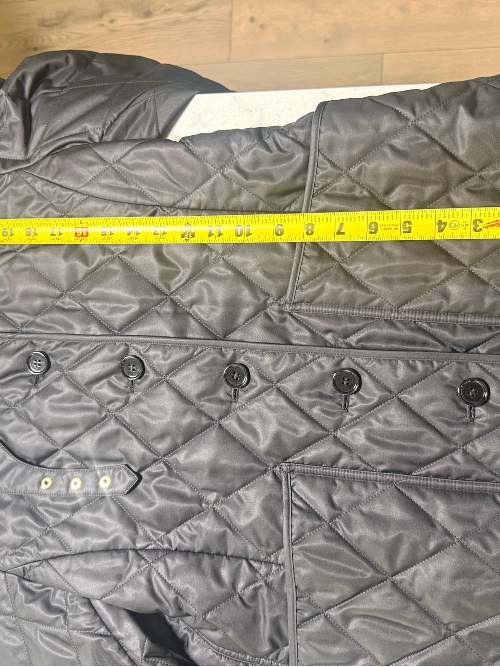 Burberry Black Diamond Quilted Check Lined Jacket Women’s Large - Picture 12 of 12